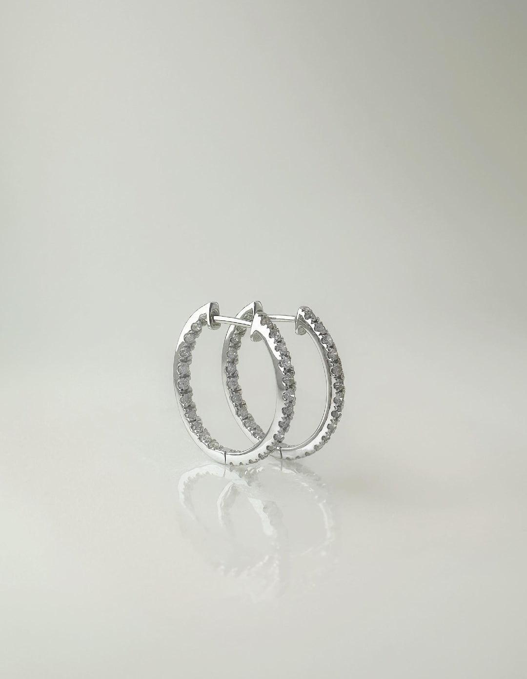 18k solid gold diamond huggie earrings, natural round diamonds, 0.5 carat total weight, double-layered mini hoops, stacked design, fine jewelry gift for her, minimalist dainty earrings for everyday wear, luxury gold earrings, anniversary gift, bridal jewelry, solid gold hoop earrings, handmade diamond earrings, real gold diamond huggies