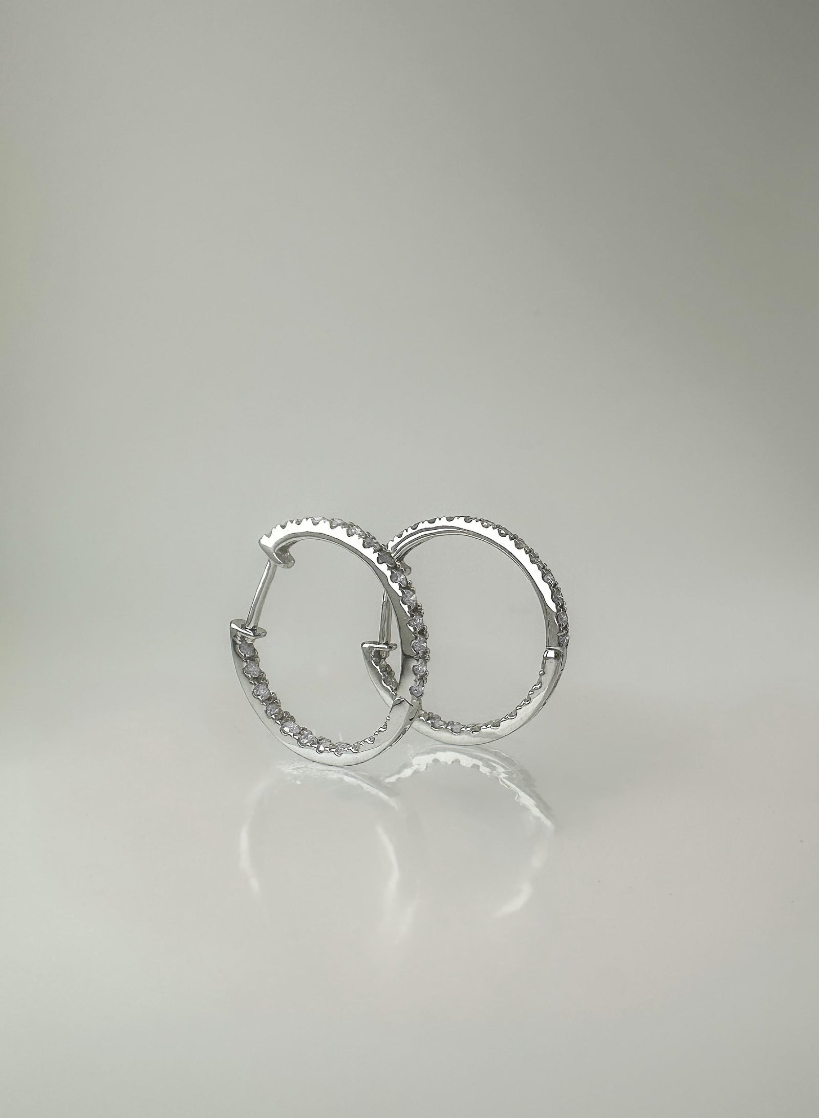 18k solid gold diamond huggie earrings, natural round diamonds, 0.5 carat total weight, double-layered mini hoops, stacked design, fine jewelry gift for her, minimalist dainty earrings for everyday wear, luxury gold earrings, anniversary gift, bridal jewelry, solid gold hoop earrings, handmade diamond earrings, real gold diamond huggies