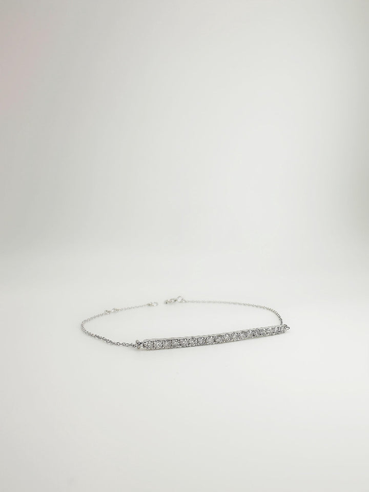 18K Solid Gold Diamond Half Tennis Bracelet: 0.5 CT SI F Diamonds, 6.6 Inch