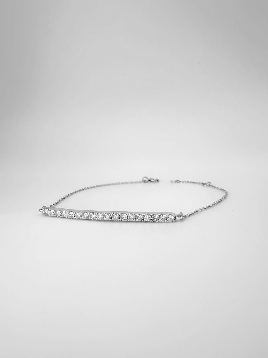 18K Solid Gold Diamond Half Tennis Bracelet: 0.5 CT SI F Diamonds, 6.6 Inch
