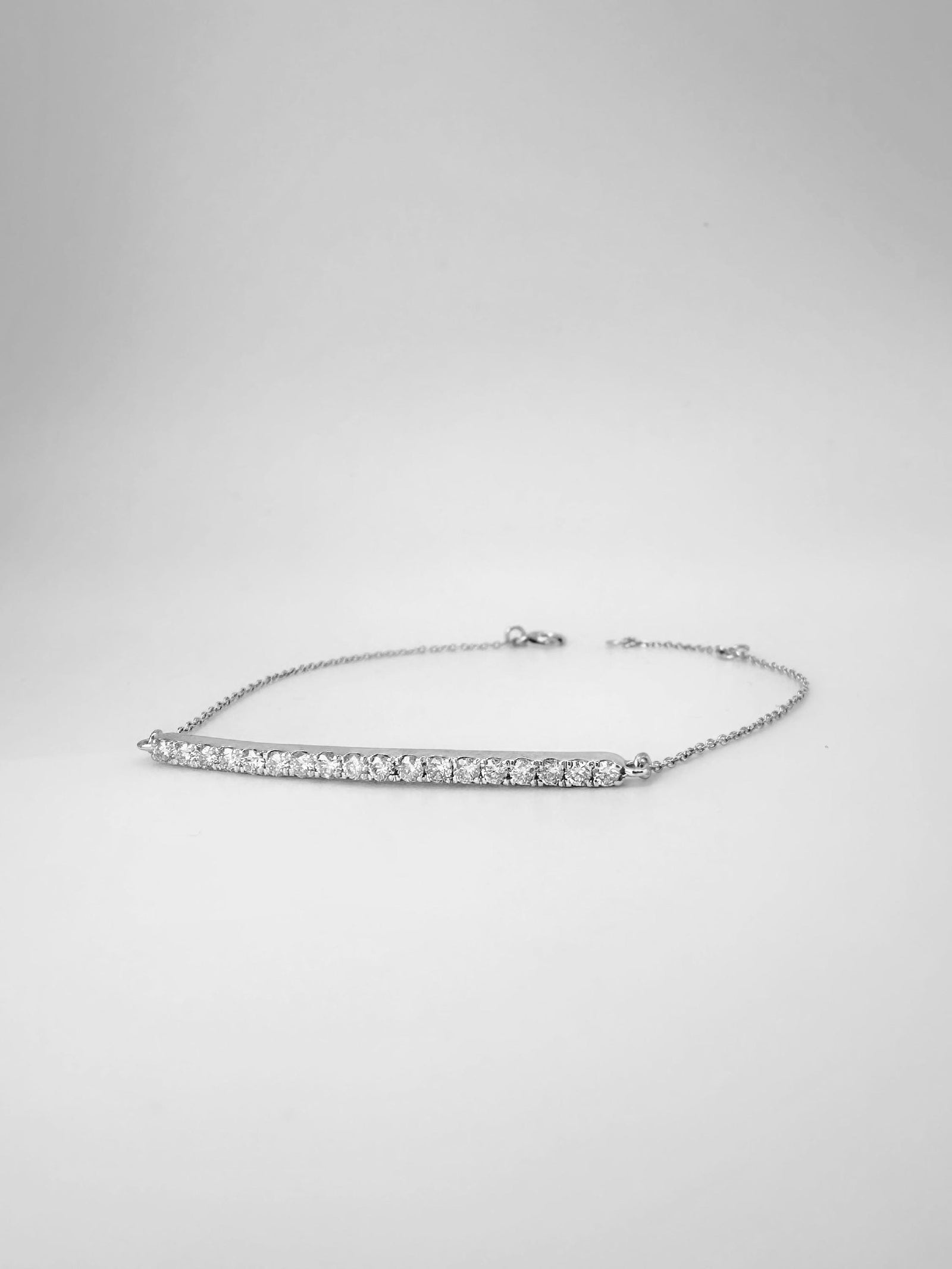 18K Solid Gold Diamond Half Tennis Bracelet: 0.5 CT SI F Diamonds, 6.6 Inch