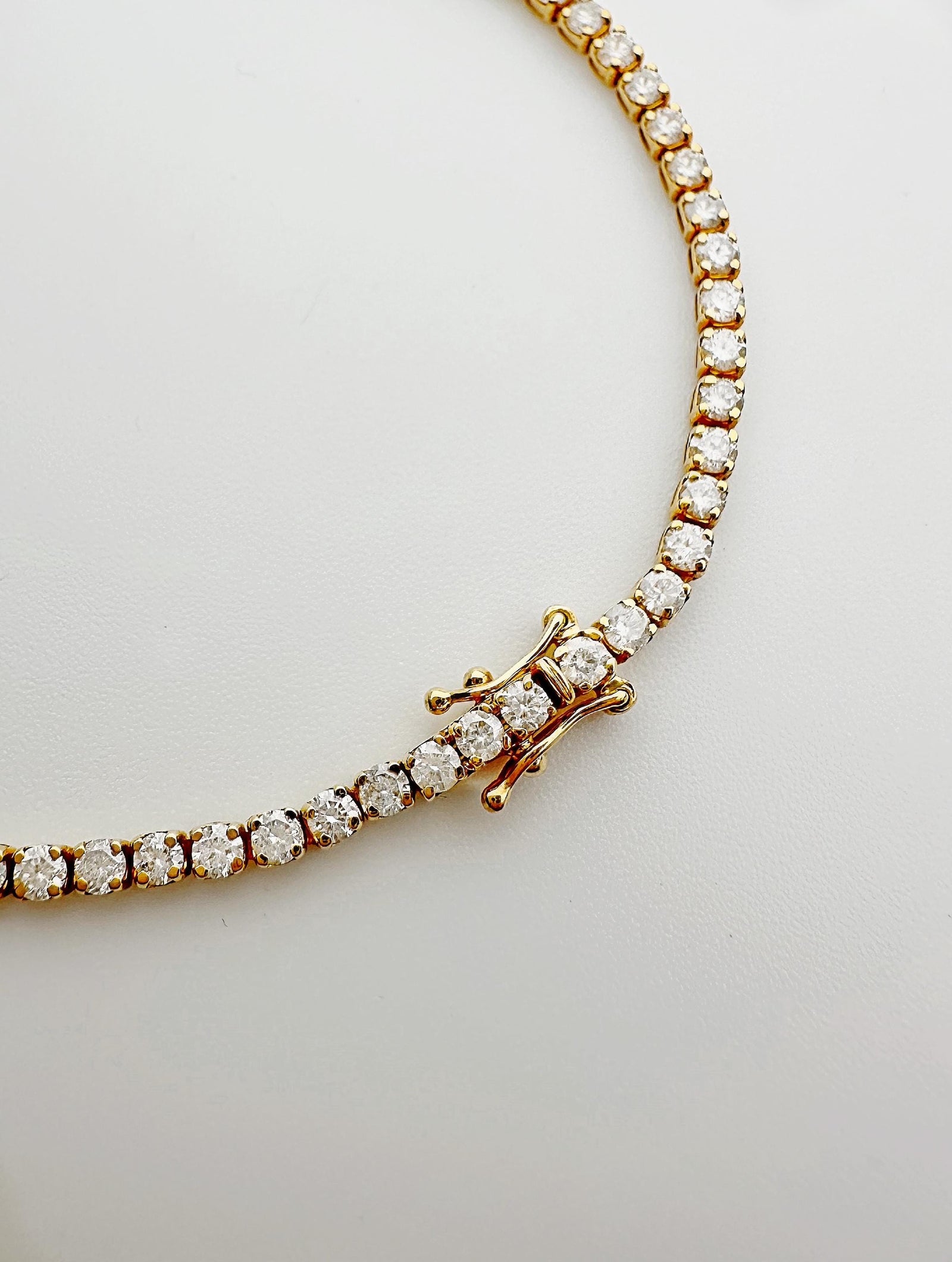 18K Solid Gold Natural Diamond Tennis Bracelet: 3 Carat, Size 7