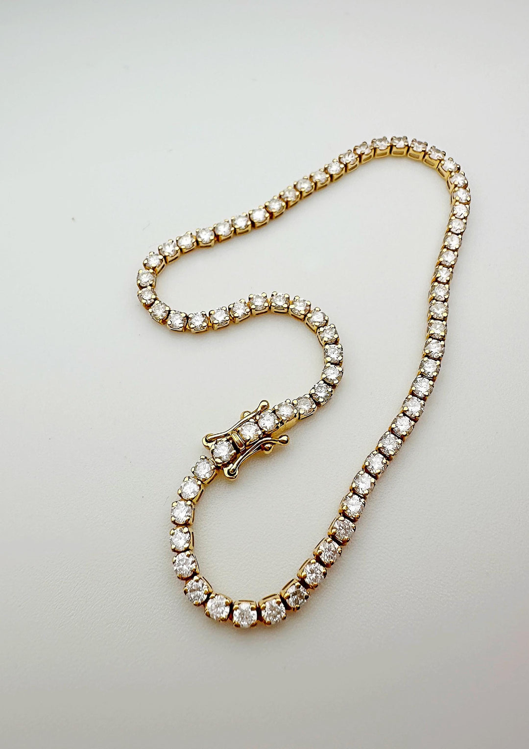 18K Solid Gold Natural Diamond Tennis Bracelet: 3 Carat, Size 7