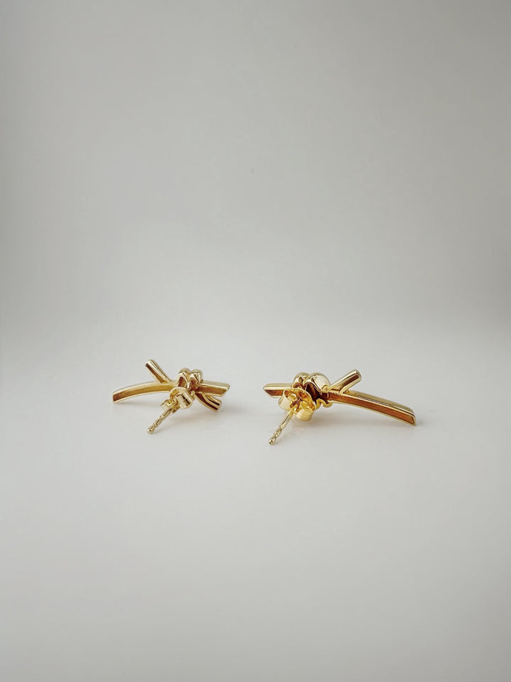 18K Solid Gold 23 mm Knot Earrings: Statement Earrings
