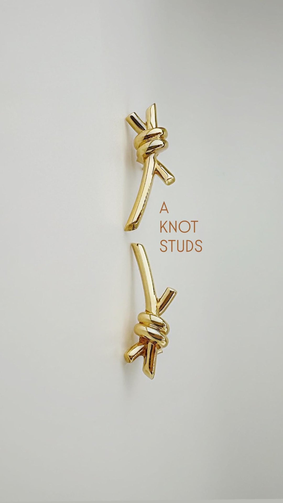 18K Solid Gold 23 mm Knot Earrings: Statement Earrings